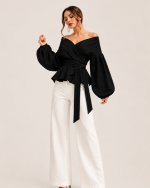 Evara Aurora Off-Shoulder Wrap Blouse
