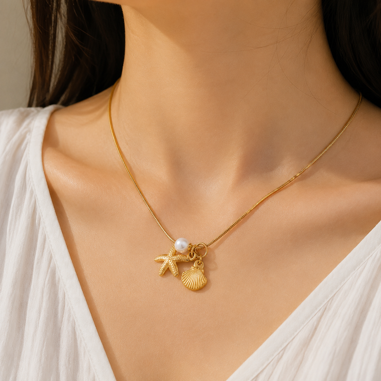 Evara™ Marina Shell Necklace - Image 3